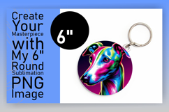 Artistic Keychain Circle Design PNG , Dog Product Image 1