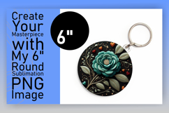 Trendy Round Design Keychain Template , 3D Flower Product Image 1