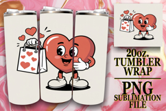 Luminous Sublimation 20oz tumbler wrap, Valenines Heart Product Image 1