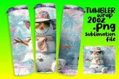 Festive Snowman Sublimation Tumbler Wrap 20oz Holiday Product Image 1