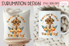 Happy Thanksgiving sublimation PNG, Christian shirt PNG Product Image 5