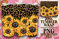 Glitter Leopard Print Tumbler Wrap - Floral Elegance Product Image 1