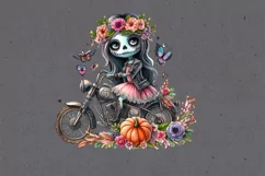 Watercolor Halloween Zombie Doll. PNG sublimation Product Image 3