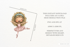 Whimsical Ballet Girl Clipart Product Image 6