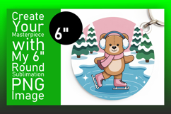 Cute Circle Design Sublimation PNG , Cute Bear Product Image 1