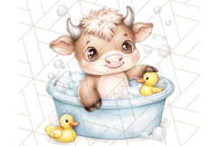 Safari Animal Babies in Bubble Baths, Cute Jungle Animal PNG Product Image 3