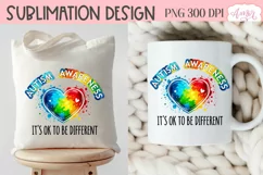 Autism Awareness PNG sublimation, It's ok to be different Product Image 4