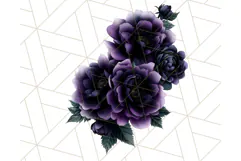 Gothic Floral PNG, Dark Aesthetic Flowers Clipart Print Product Image 3