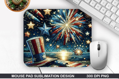 Fireworks Mouse Pad Sublimation, 4th Of July Mouse Pad PNG Product Image 1