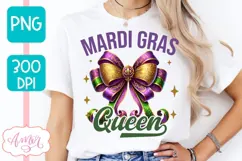 Mardi Gras Queen PNG Sublimation design, Mardi gras shirt Product Image 4