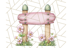 Pink Cottagecore Garden PNG Clipart, Vintage Floral Art Product Image 3