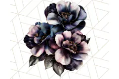 Gothic Floral PNG, Dark Aesthetic Flowers Clipart Print Product Image 3