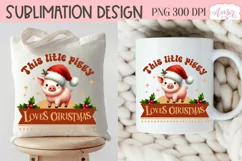 Piggy christmas design PNG, Cute Christmas sublimation Product Image 5