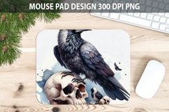 Watercolor Crow Mouse Pad Sublimation - Animal PNG Product Image 1
