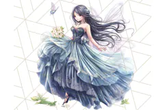 Gothic Fairy & Potion Clipart, Dark Fantasy PNG Printable Product Image 3