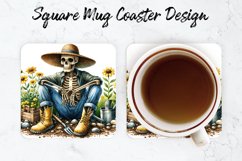 Skeleton Mug coaster | Coaster | Sublimation Design Product Image 1