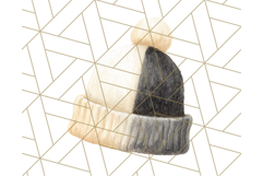 Watercolor Winter Hats and Scarves Clipart PNG Product Image 3