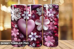 3D Valentine's Day Tumbler Design | Sublimation Wrap 20 Oz Product Image 1