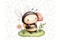 Adorable Bee Clipart PNG, Kawaii Bumblebee Illustrations Product Image 3
