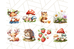 Whimsical Woodland Forest Animals Png, Berries and Nature Product Image 3