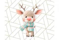 Coral and Aqua Christmas Clipart PNG, Pastel Holiday Art Product Image 3