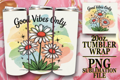 Blissful Dreams 20oz tumbler wrap, Flowers Quote Product Image 1