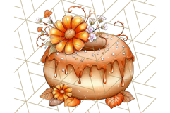 Fall Donut Clipart PNG, Autumn Donuts With Pumpkins Product Image 3