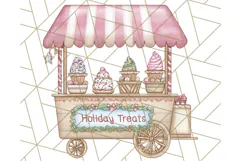 Christmas Sweet Shoppe Clipart PNG, Pastel Bakery Art Product Image 3