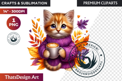 Cute Autumn thanksgiving Baby animal and Pumpkin PNG clipart Product Image 1