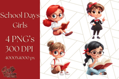 Cute Teacher Girls Clipart, School PNG, Teacher Sublimation Product Image 1