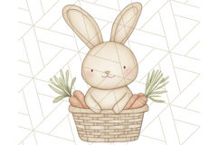 Spring Bunnies PNG Watercolor Bunny Clipart, Pastel Easter Product Image 3