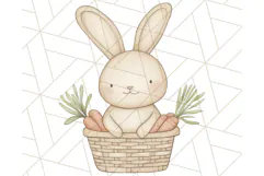 Spring Bunnies PNG Watercolor Bunny Clipart, Pastel Easter Product Image 3