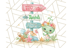Alien Vacation Clipart PNG, Cute Summer Galaxy Art Clip Art Product Image 3