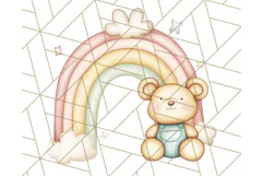 Pastel Plushie Rainbow Clipart PNG, Nursery Baby Animals Png Product Image 3