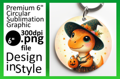 Trendy Circle Design Car Coaster PNG , Halloween Dino Product Image 1