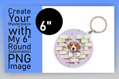 Creative Circle Design Keychain Template , Cute Dog Product Image 1