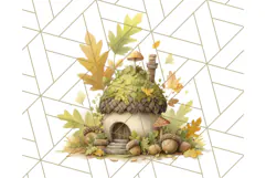Acorn Village Clipart PNG, Fall Animal Png Product Image 3