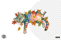 Quirky Funny Autumn Cat Clipart Product Image 1