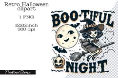 Retro Halloween characters clipart, Sublimation PNG. Product Image 1