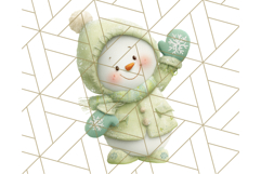 Pastel Snowman Clipart PNG, Cute Soft Winter Graphics Product Image 3