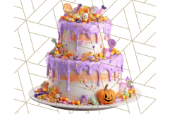 Realistic Halloween Cake Clipart PNG, Spooky Desserts Product Image 3