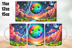Colorful Planet Mug Wrap Sublimation 11oz, 12oz, 15oz Product Image 1