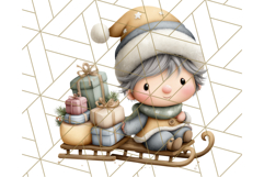 Watercolor Winter Gnome Clipart, Cute Gnome Christmas PNG Product Image 3
