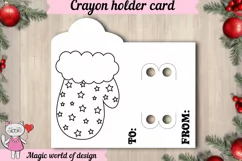 Christmas Santa's mitten Coloring Card svg, Crayon Holder Product Image 2