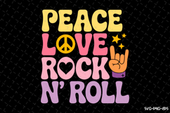 Peace Love Rock N&#039; Roll SVG Design | Quotes | SVG Cut Files Product Image 1