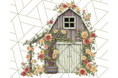 Vintage Cottagecore Barn PNG Clipart, Farmhouse Style Product Image 3