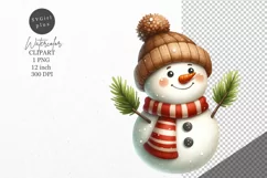 Christmas clipart, Snowman, Holiday clipart Product Image 1