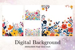 Flower Pattern Background Wallpaper Digital Paper_47 Product Image 1