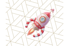 Alien Christmas Clipart, Cute Outer Space Holiday PNG Product Image 3