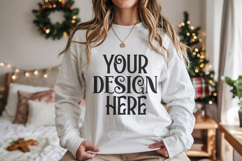 Ash Gildan 18500 Sweatshirt Mockup, Unisex mockups Product Image 1